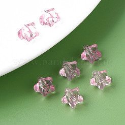 透明なアクリルビーズ  スター  ピンク  9x9.5x5.5mm  穴：2mm  約1600個/400g&nbsp;LS-MACR-S373-45-B07