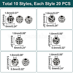 200Pcs 10 Style Tibetan Style Alloy Bead&nbsp;FIND-PH0008-49