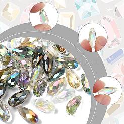 80Pcs 8 Colors Electroplate Transparent Glass Beads&nbsp;EGLA-FS0002-65