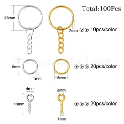 20Pcs 2 Colors Iron Split Key Rings&nbsp;PALLOY-CJ0002-65
