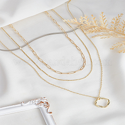 Brass 3 Layer Necklaces&nbsp;NJEW-LP0003-79G