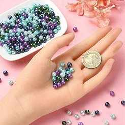 ガラスパールビーズ  パールカラーの  ラウンド  ミックスカラー  6mm  穴：1mm  約500個/袋&nbsp;HY-X006-6mm-11-A