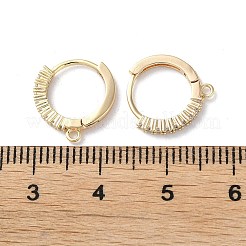 Brass Micro Pave Cubic Zirconia Hoop Earring Findings&nbsp;KK-P257-05G