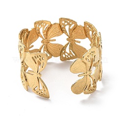 Ion Plating(IP) 304 Stainless Steel Cuff Bangles for Women&nbsp;BJEW-Z078-03G