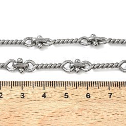 304 Stainless Steel Twisted Bar Link Chain Necklaces for Women Men&nbsp;NJEW-Z115-02P