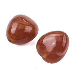 不透明なアクリルビーズ  三角形  T-掘削  ツートン  サドルブラウン  23.5~24x21.5x15.5mm  穴：3mm  約105個/500g&nbsp;OACR-Z036-01B-01