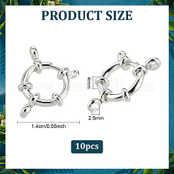 304ステンレススチールスプリングリング留め具10個  リング  銀  14x4mm  穴：2.5mm&nbsp;STAS-PH0007-51
