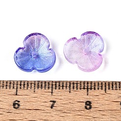 焼き絵用塗料、透明ガラスビーズキャップ  花  グリッターパウダー付き  モーブ  11.5x12x3.5~4mm  穴：1.2mm  約1750個/1000g&nbsp;DGLA-N014-09B-02