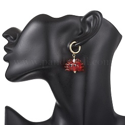 Crab Handmade Lampwork Hoop Earrings&nbsp;EJEW-JE06918