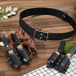 PU Leather Waist Belt with Cork Glass Potion Bottle&nbsp;FIND-WH0141-263A