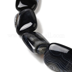 Natural Striped Agate/Banded Agate Beads Strands&nbsp;G-B137-B01-01B