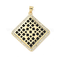 Brass Micro Pave Cubic Zirconia Resin Pendants&nbsp;KK-L239-047G-B