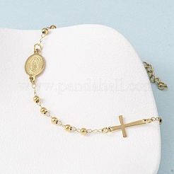Religion 304 Stainless Steel Link Bracelets&nbsp;BJEW-F524-05B-G