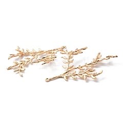 ラックメッキ真鍮ビッグペンダント  長持ちメッキ  葉っぱの枝チャーム  ライトゴールド  50x52x2mm  穴：1.2mm&nbsp;KK-WH0001-05KCG