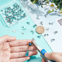 7スタイルのティアドロップ304ステンレススチールスタッドピアス金具  穴付き  ステンレス鋼色  10x6mm  穴：1~1.2mm  ピン：0.7~0.8mm  8個/スタイル  56個/箱&nbsp;STAS-MA0001-07P