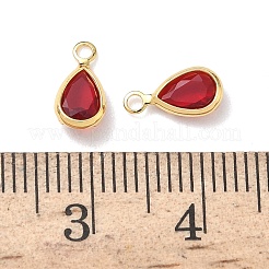 Brass Glass Charms&nbsp;KK-Z136-15G-02