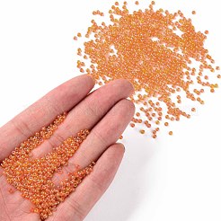 12/0 FGBグレードAラウンドガラスシードビーズ  透明色の虹  ダークオレンジ  12/0  2x1.5mm  穴：0.9mm  約30000個/袋&nbsp;SEED-Q010-F536