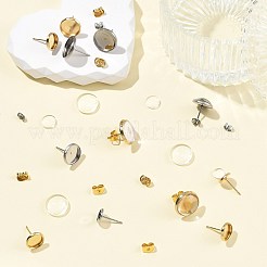 DIY 304 Stainless Steel Flat Round Stud Earring Making Kits&nbsp;DIY-FS0010-53
