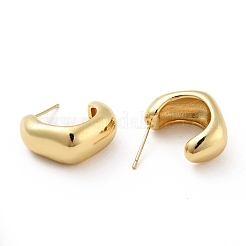 Brass Thick C-Shaped Stud Earrings&nbsp;EJEW-G297-30G