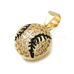 Brass Micro Pave Clear Cubic Zirconia Charms&nbsp;CU-CBA108A-05G
