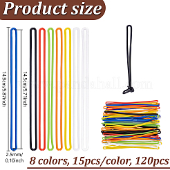 120個 8色 PVC 旅行用荷物タグ ストラップ  ミックスカラー  149x149x2.5mm  内径：145mm  15個/カラー&nbsp;FIND-GA0008-09