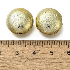 UVメッキ CCB プラスチックビーズ  テクスチャー  フラットラウンド  シャンパンイエロー  16x8.5mm  穴：3mm&nbsp;CCB-D008-01G