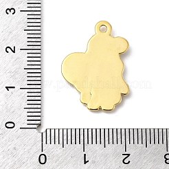 304ステンレススチールエナメルペンダント  イオンプレーティング（ip）  18KGP本金メッキ  サンタクロース  23x17.5x2mm  穴：1.4mm&nbsp;STAS-P427-05B-G