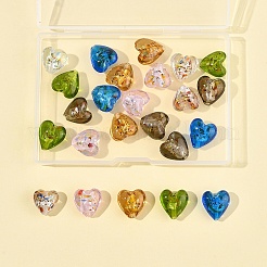 24Pcs 6 Colors Handmade Lampwork Silver Foil Glass Beads&nbsp;FOIL-FS0001-01