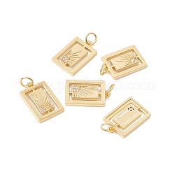 Rack Plating Brass Micro Pave Clear Cubic Zirconia Pendants&nbsp;ZIRC-C040-30G