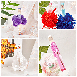 木製クラフトクリップ  プラスチック製の水彩オイルパレットとプラスチック製のペイントブラシペン付き  DIY絵画用  ミックスカラー  109~109.5x12.5~13.5mm  60pc&nbsp;DIY-NB0004-27
