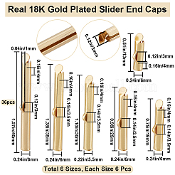 36Pcs 6 Style 304 Stainless Steel Slide On End Clasp Tubes&nbsp;STAS-BBC0003-55