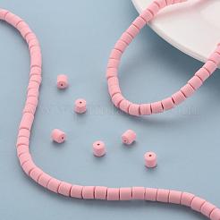 樹脂粘土ビーズ連売り  コラム  ピンク  5~7x6mm  穴：1.5~2mm  約61~69個/連  15.74インチ&nbsp;X-CLAY-T001-C26
