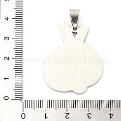 スポーツ201ステンレススチールレーザーカットペンダント  卓球のお守り  ステンレス鋼色  36x28x1.4mm  穴：8x4mm&nbsp;STAS-P428-14P-02