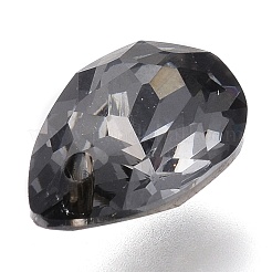 ガラスラインストーンチャーム  バックメッキ  多面カット  ティアドロップ  シルバーナイトシェード  11.5x8x5mm  穴：1.5mm&nbsp;RGLA-A024-C03-001SN