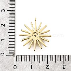 真鍮製マイクロパヴェキュービックジルコニアペンダント  太陽  14KGP本金メッキ  22x20.5x2.8mm  穴：1mm&nbsp;KK-Q097-01G