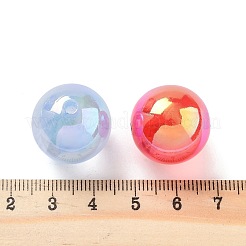 UVメッキ蓄光アクリルビーズ  暗闇で光る  ラウンド  ミックスカラー  19x19mm  穴：2.5mm&nbsp;OACR-S140-01