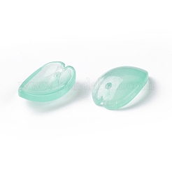 透明スプレー塗装ガラスペンダント  花びら  ミックスカラー  17.5x11.5x5.5mm  穴：1.2mm&nbsp;GLAA-S183-15