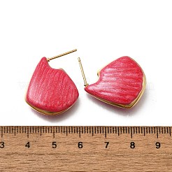 Shell Shape Brass Stud Earrings&nbsp;EJEW-G424-01G