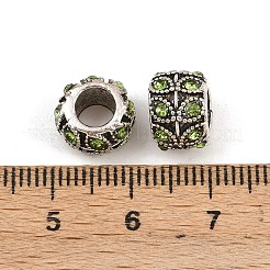 Antique Silver Plated Alloy Rhinestone Large Hole European Beads&nbsp;MPDL-R041-02D