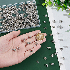 210個 7スタイル チベットスタイル 合金ビーズキャップ & コーン  アンティークシルバー  7~10x5~9.5mm  穴：1~2.9mm  30個/スタイル&nbsp;FIND-UN0015-64