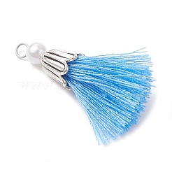 5Pcs 5 Colors Handmade Polycotton(Polyester Cotton) Tassel Pendants&nbsp;PALLOY-JF04471