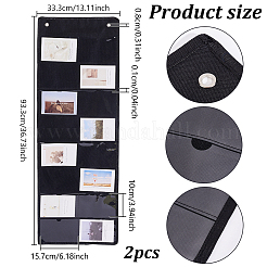 サングラス用のフェルト生地ジュエリーロール  メガネオーガナイザーハンギングバッグ  ブラック  93.3x33.3x0.1cm&nbsp;DIY-WH0750-187A