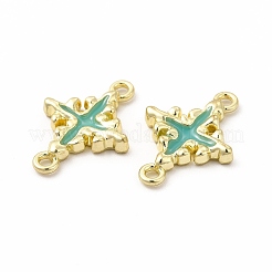 Rack Plating Alloy Enamel Connector Charms&nbsp;FIND-G051-02LG-04