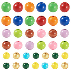 300Pcs 3 Styles Round Natural Wood Beads&nbsp;WOOD-TA0003-04