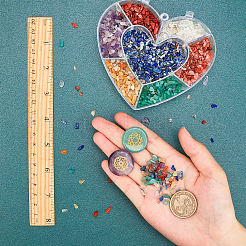 Chakra Themed Natural & Synthetic Mixed Gemstone Palm Stone&nbsp;G-WH0007-05