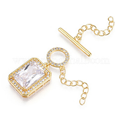 Brass Micro Pave Clear Cubic Zirconia Chain Extender&nbsp;LS-KK-R133-056-NF