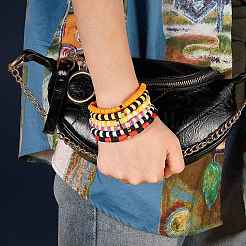 Handmade Polymer Clay Heishi Beads Stretch Bracelets Sets&nbsp;BJEW-JB05902-10