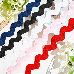 10 Yards 5 Colors Polyester Ribbons&nbsp;SRIB-GF0001-56A