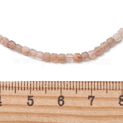 天然石ミックスのファセットカットキューブビーズネックレス（女性用）  ゴールドカラー  染めと未染色の混合  16.22インチ（41.2cm）&nbsp;NJEW-JN06285