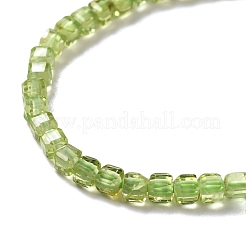 天然石ペリドットビーズ連売り  多面カット  キューブ  2.5x2.5x2.5mm  穴：0.7mm  約170個/連  15.35''（39センチメートル）&nbsp;G-D467-A11
